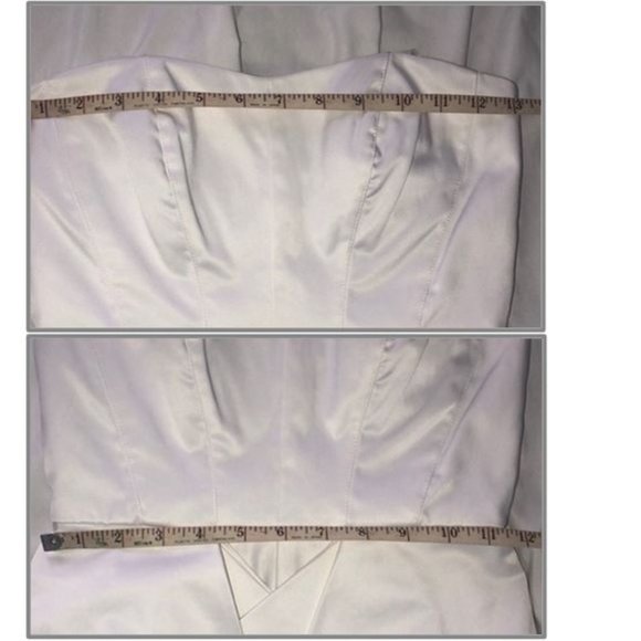 BCBGeneration Strapless Pleated Origami Dress - Sateen White - Size 0 - Picture 13 of 16